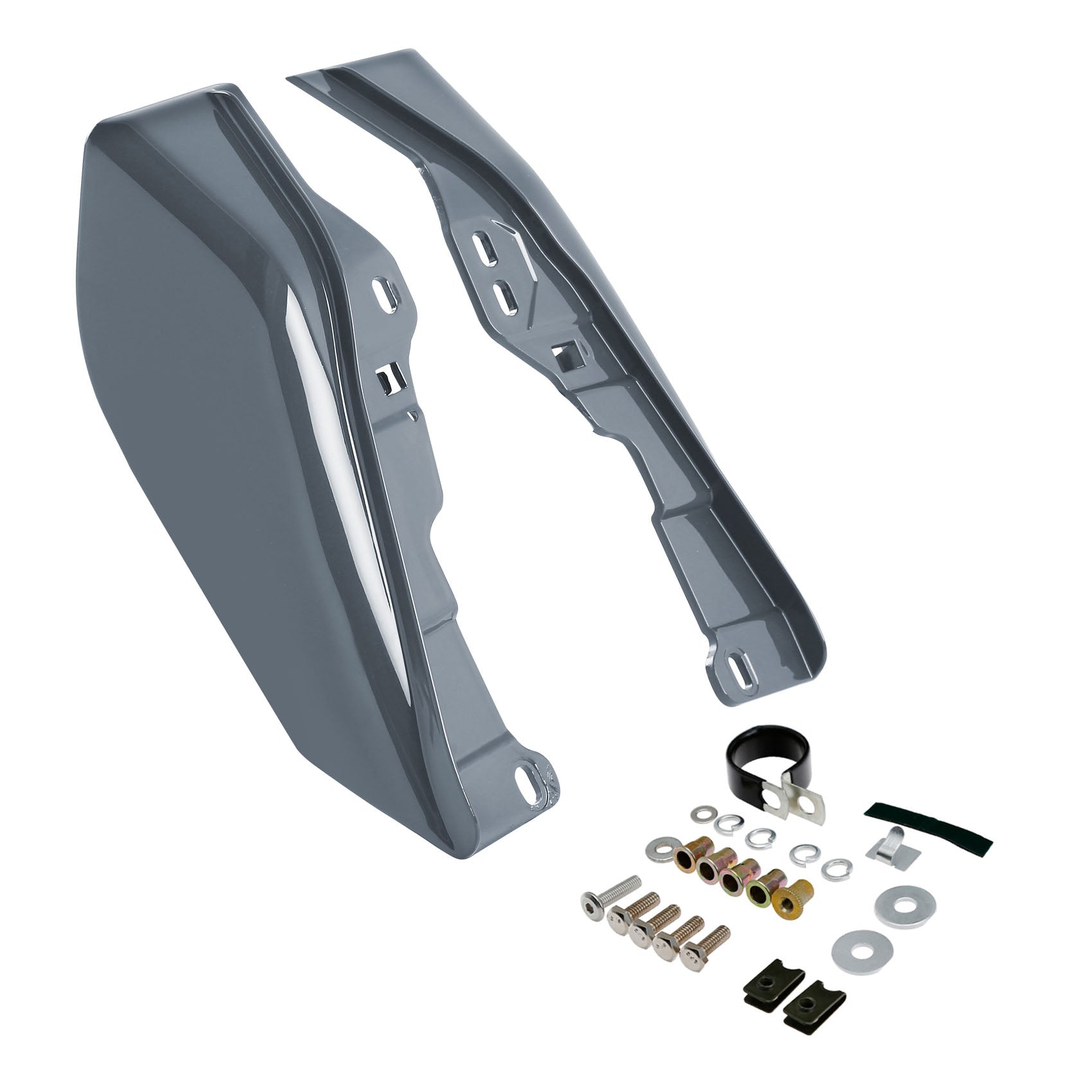 HR3 Gunship Gray Mid Frame Air Heat Deflectors For Harley Touring and Trike Models 09-24