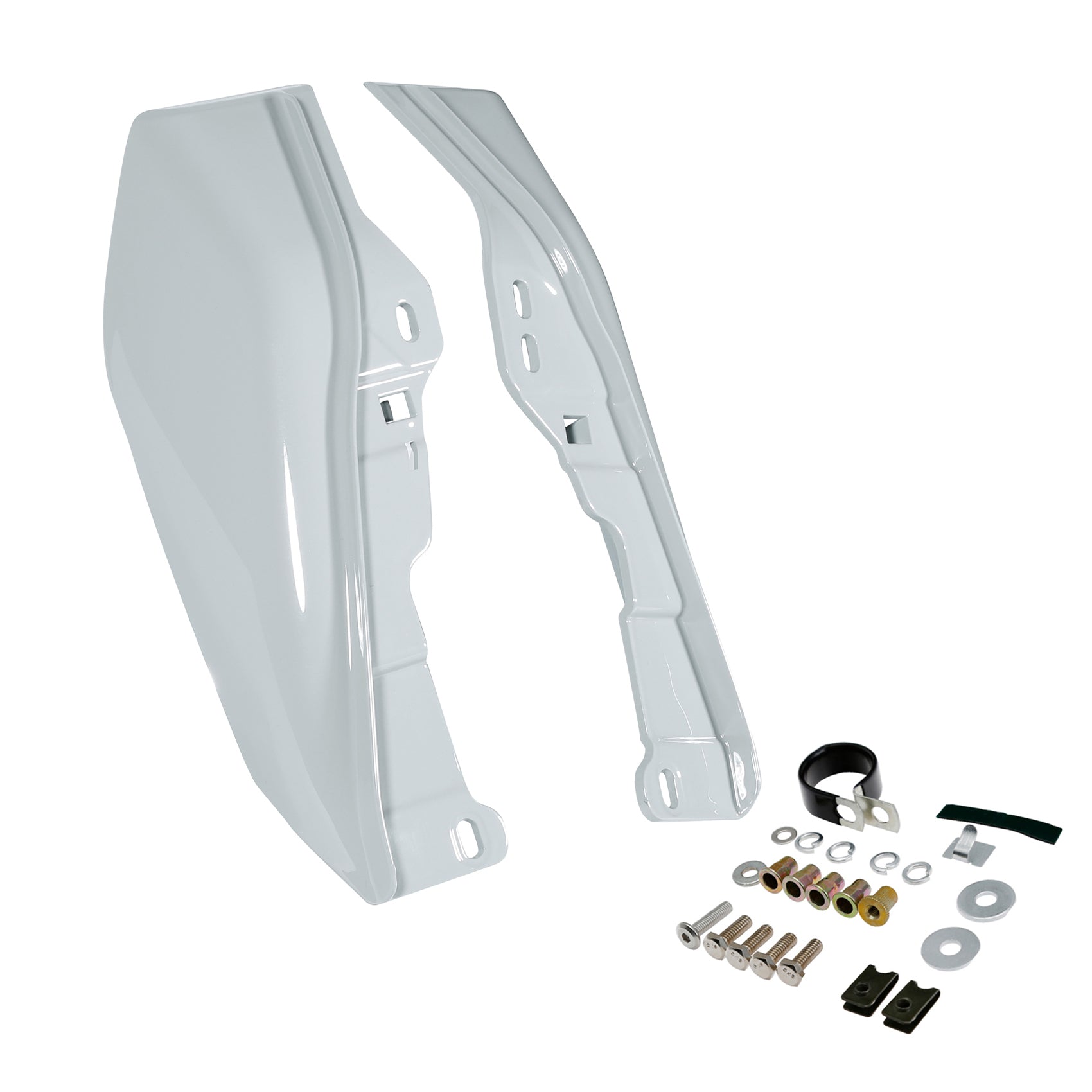 HR3 Apple Green / White Gray Mid Frame Air Heat Deflectors For Harley Touring and Trike Models 09-24