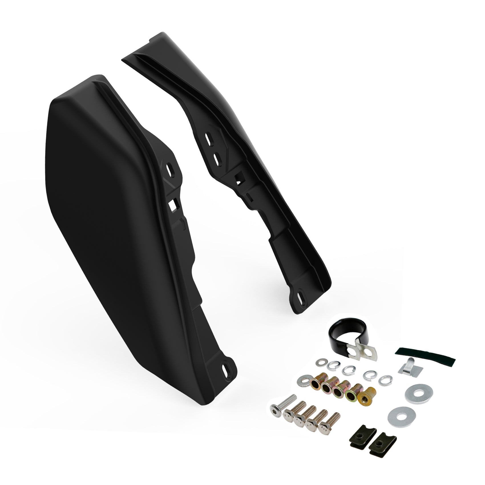 HR3 Black Denim Mid Frame Air Heat Deflectors For Harley Touring and Trike Models 09-24