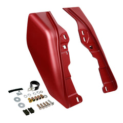 HR3 Wicked Red Denim Mid Frame Air Heat Deflectors For Harley Touring and Trike Models 09-24