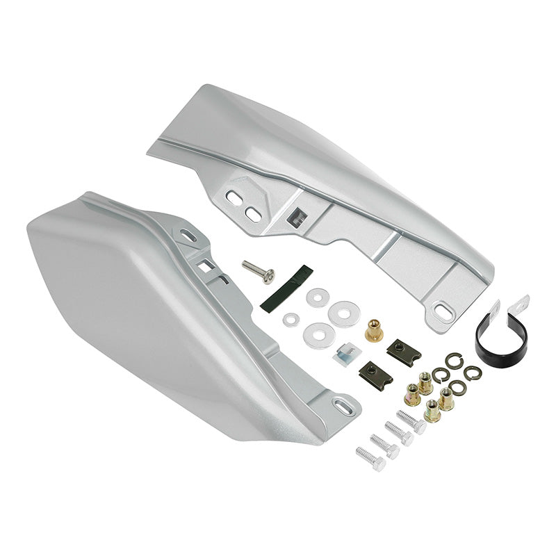 HR3 Midnight Blue / Barracuda Silver Mid Frame Air Heat Deflectors For Harley Touring and Trike Models 09-24