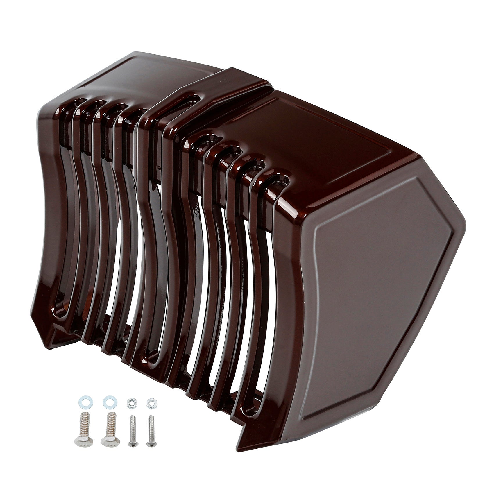 HR3 Auburn Brown & Black & Industrial Gray Harley Oil Cooler Cover For Harley Touring 2017-2023