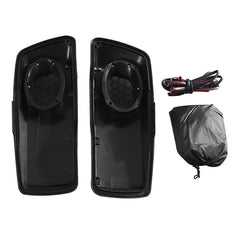 HR3 Vivid Black 6 X 9" Saddlebags Lid Speaker Cutouts W/ Grill For Harley Touring Models 2014-2023