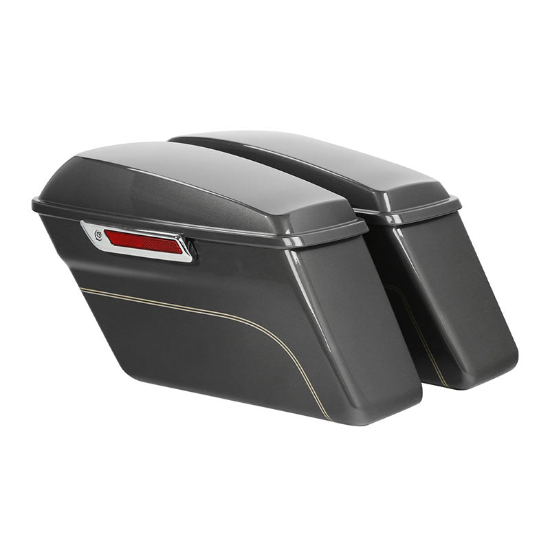 HR3 Industrial Gray Hard Saddlebags Harley Hard Bags (Regular) For 14-23 Harley Touring
