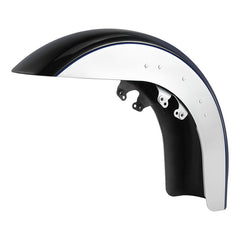 HR3 Midnight Blue / Barracuda Silver Motorcycle 18" Wide Tire Front Mudguard Fender For Harley Touring Models 2014-2023