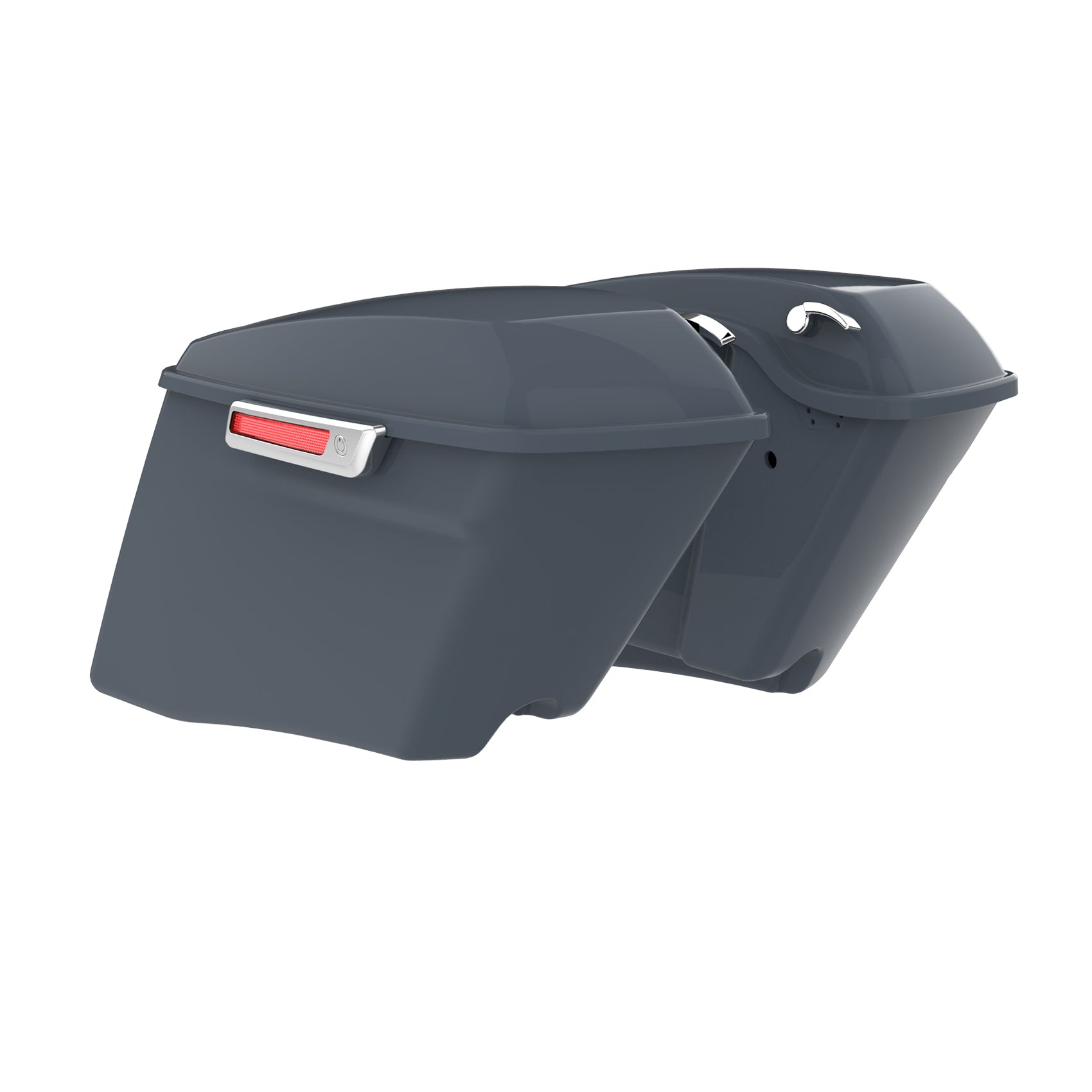 HR3 Gunship Gray CVO Stretched Saddlebags For 14-23 Harley Touring