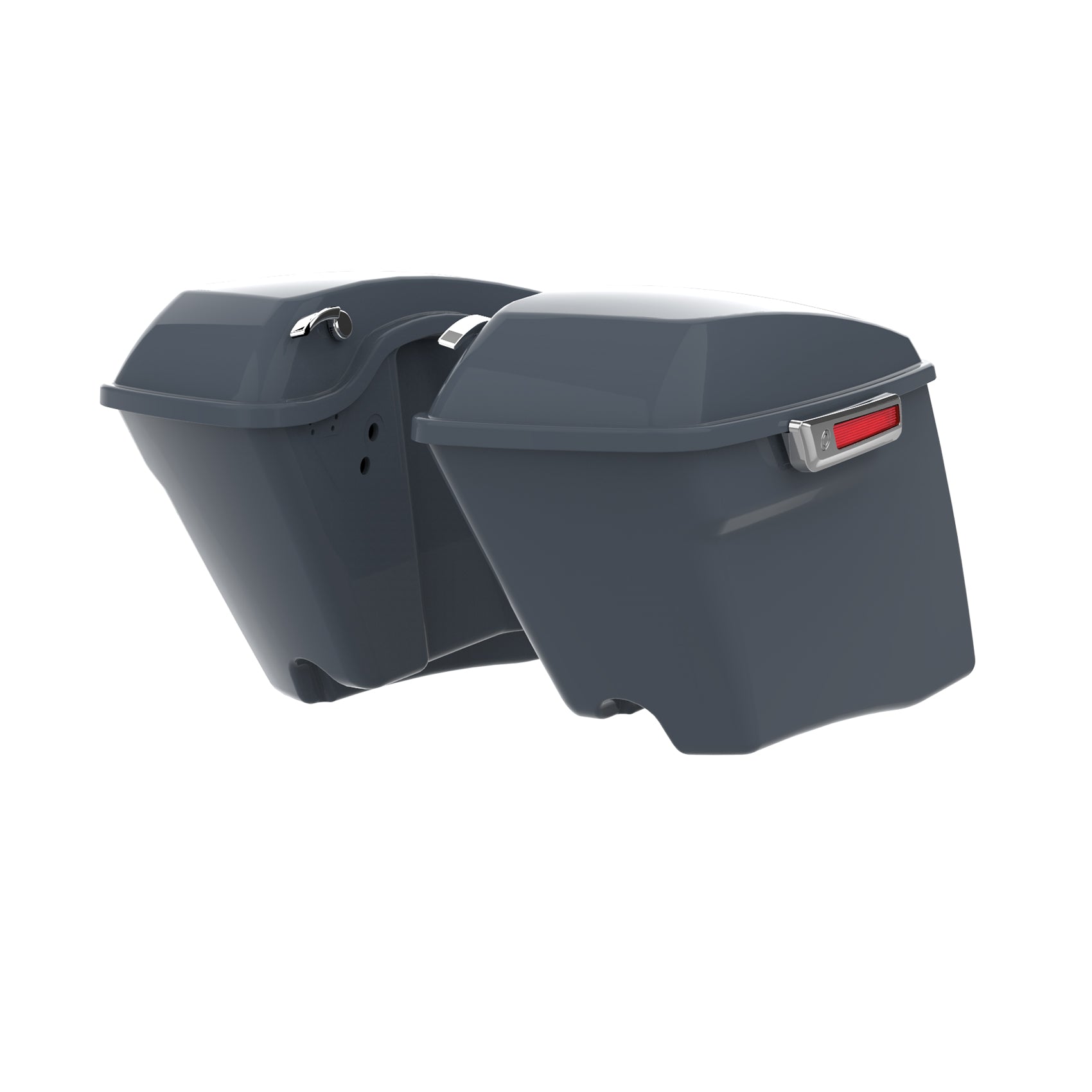 HR3 Gunship Gray CVO Stretched Saddlebags For 14-23 Harley Touring