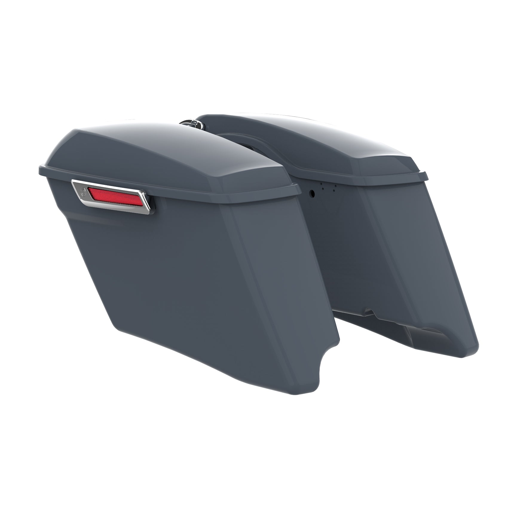 HR3 Gunship Gray CVO Stretched Saddlebags For 14-23 Harley Touring
