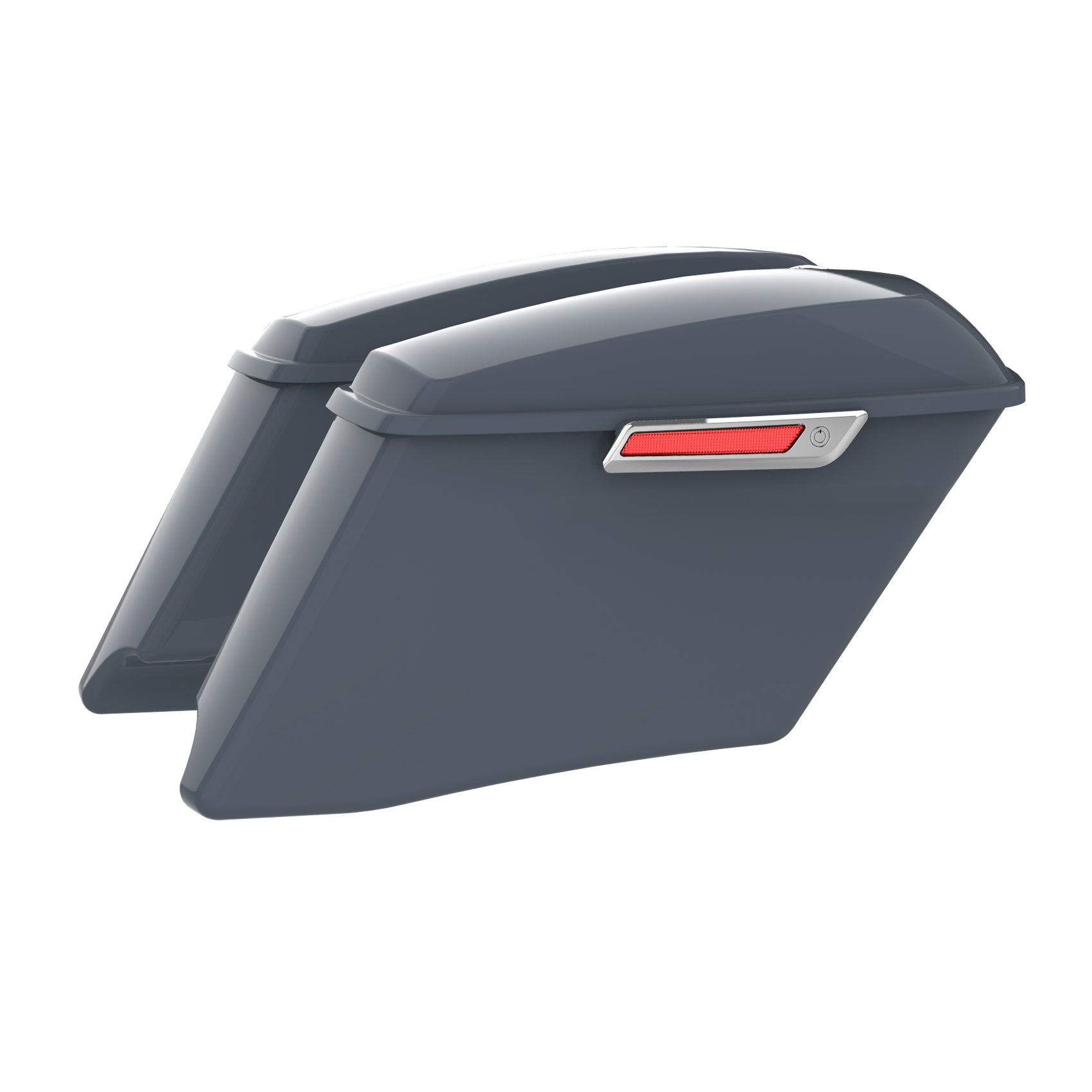 HR3 Gunship Gray CVO Stretched Saddlebags For 14-23 Harley Touring