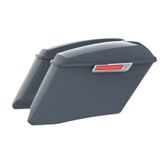 HR3 Gunship Gray CVO Stretched Saddlebags For 14-23 Harley Touring