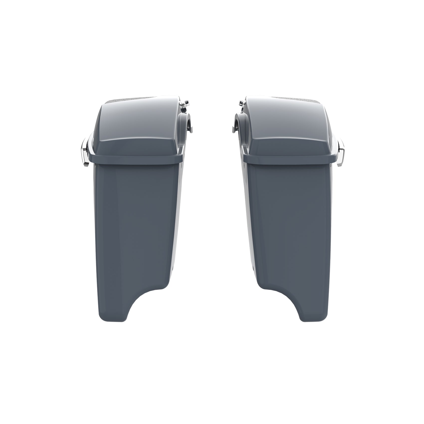HR3 Gunship Gray CVO Stretched Saddlebags with Speaker Lids For 14-23 Harley Touring