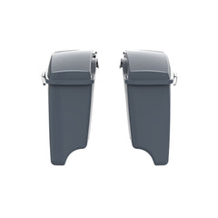 HR3 Gunship Gray CVO Stretched Saddlebags with Speaker Lids For 14-23 Harley Touring