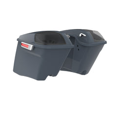 HR3 Gunship Gray CVO Stretched Saddlebags with Speaker Lids For 14-23 Harley Touring