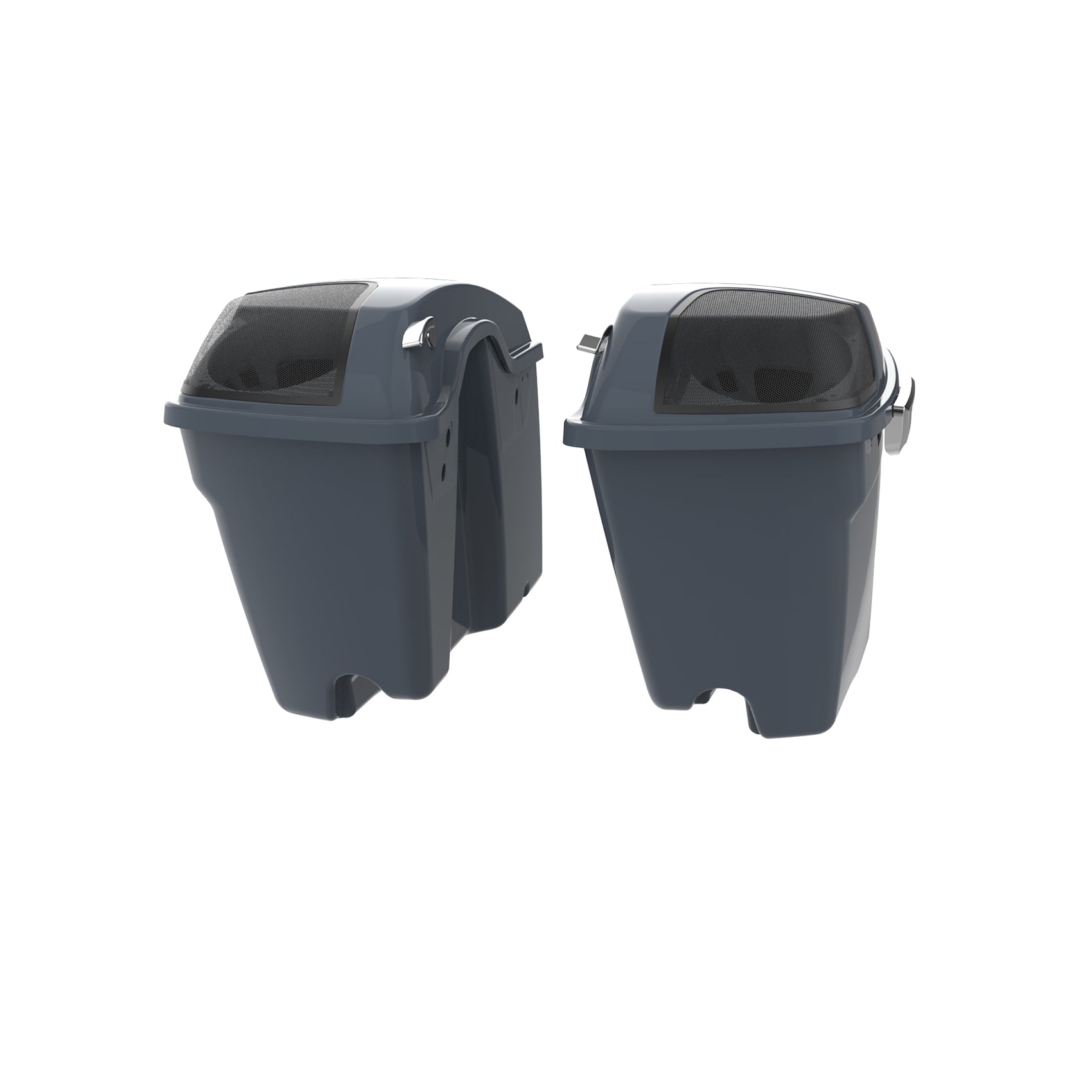 HR3 Gunship Gray CVO Stretched Saddlebags with Speaker Lids For 14-23 Harley Touring