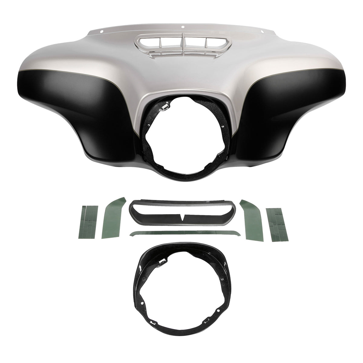 HR3 Silver Fortune / Black Tempest Outer Batwing Fairing Cowl Upper 2018 ELECTRA GLIDE ULTRA LIMITED (FLHTK)