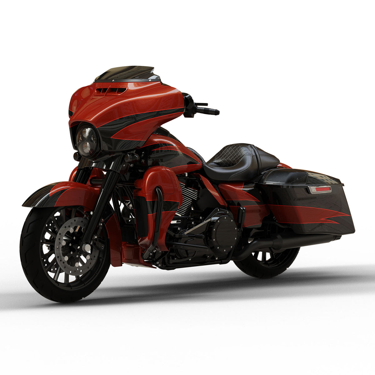 HR3 Sunburst Orange / Starfire Black Complete Body Fairing Kit For Harley CVO Street Glide FLHXSE 14-23