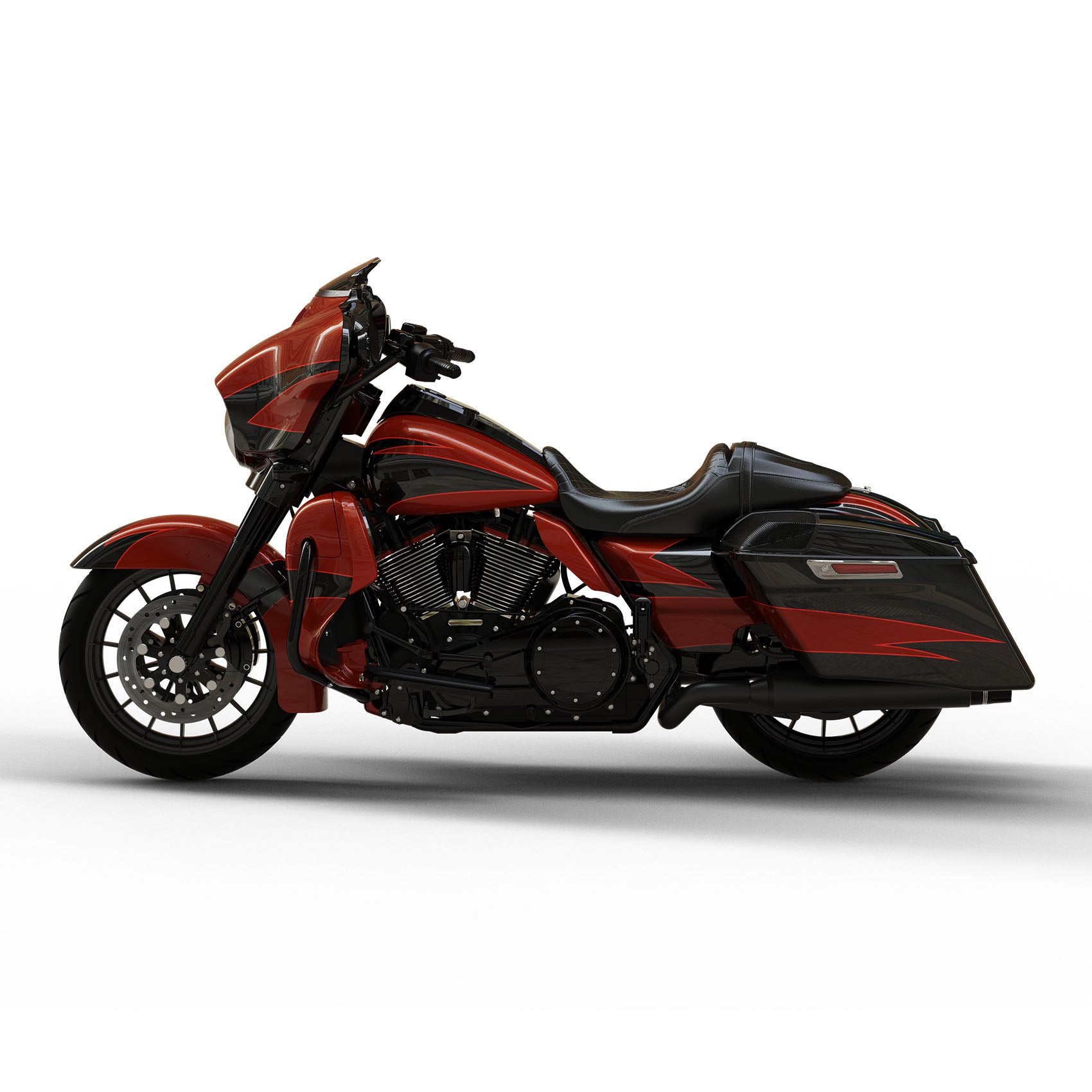 HR3 Sunburst Orange / Starfire Black Complete Body Fairing Kit For Harley CVO Street Glide FLHXSE 14-23