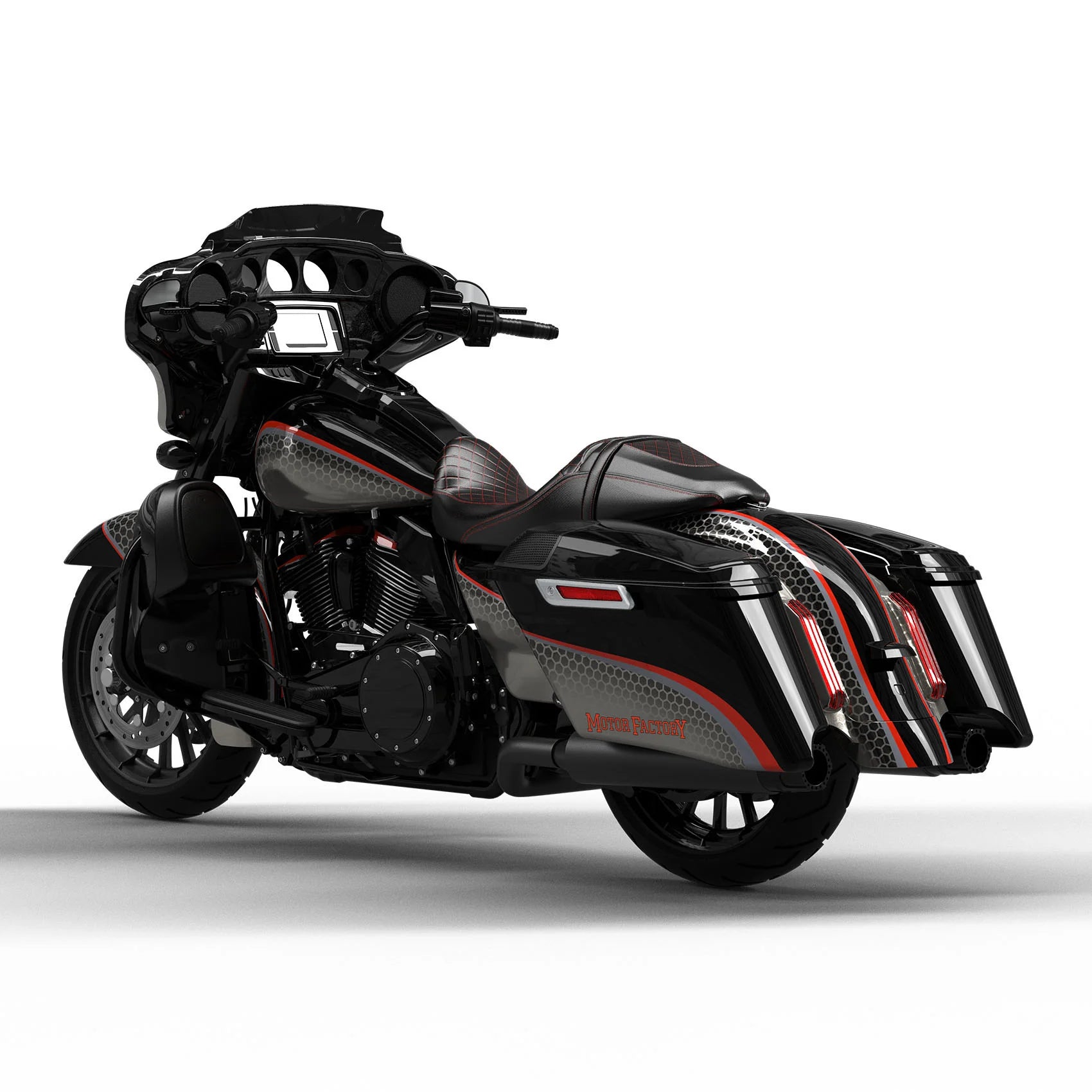 HR3 Black Honeycomb Fade Complete Body Fairing Kit For Harley CVO Street Glide FLHXSE 14-23