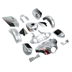 HR3 Candy Red / Silver Honeycomb Fade Complete Body Fairing Kit For Harley CVO Street Glide FLHXSE 14-23