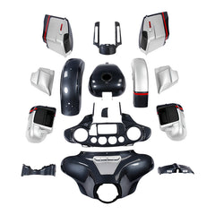 HR3 Charred Steel & Lightning Silver Complete Body Fairing Kit For Harley CVO Street Glide FLHXSE 14-23