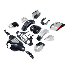 HR3 Charred Steel & Lightning Silver Complete Body Fairing Kit For Harley CVO Street Glide FLHXSE 14-23