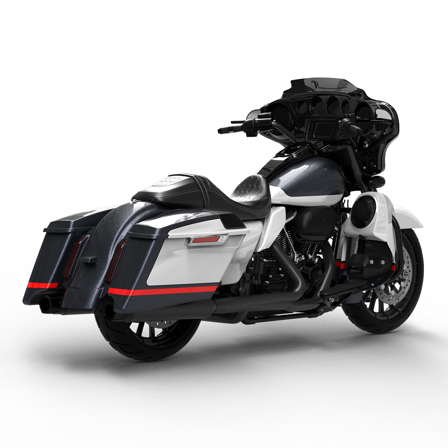 HR3 Charred Steel & Lightning Silver Complete Body Fairing Kit For Harley CVO Street Glide FLHXSE 14-23