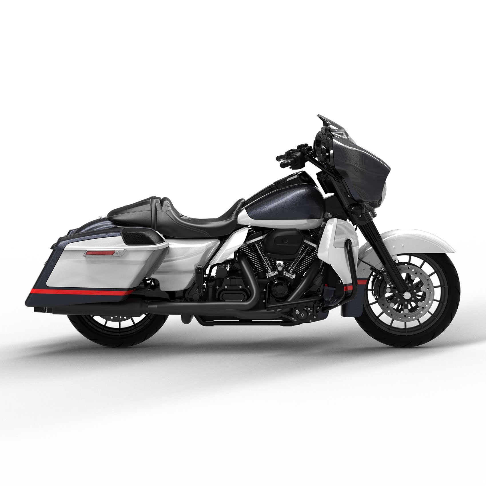 HR3 Charred Steel & Lightning Silver Complete Body Fairing Kit For Harley CVO Street Glide FLHXSE 14-23