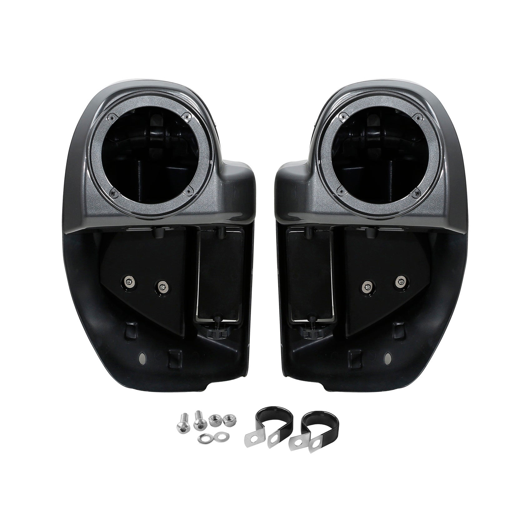 HR3 Gold / Black Geometric Shape Fade Vented Lower Fairing Kit With 6.5" Speaker Pods For Harley Touring models 2014-2024