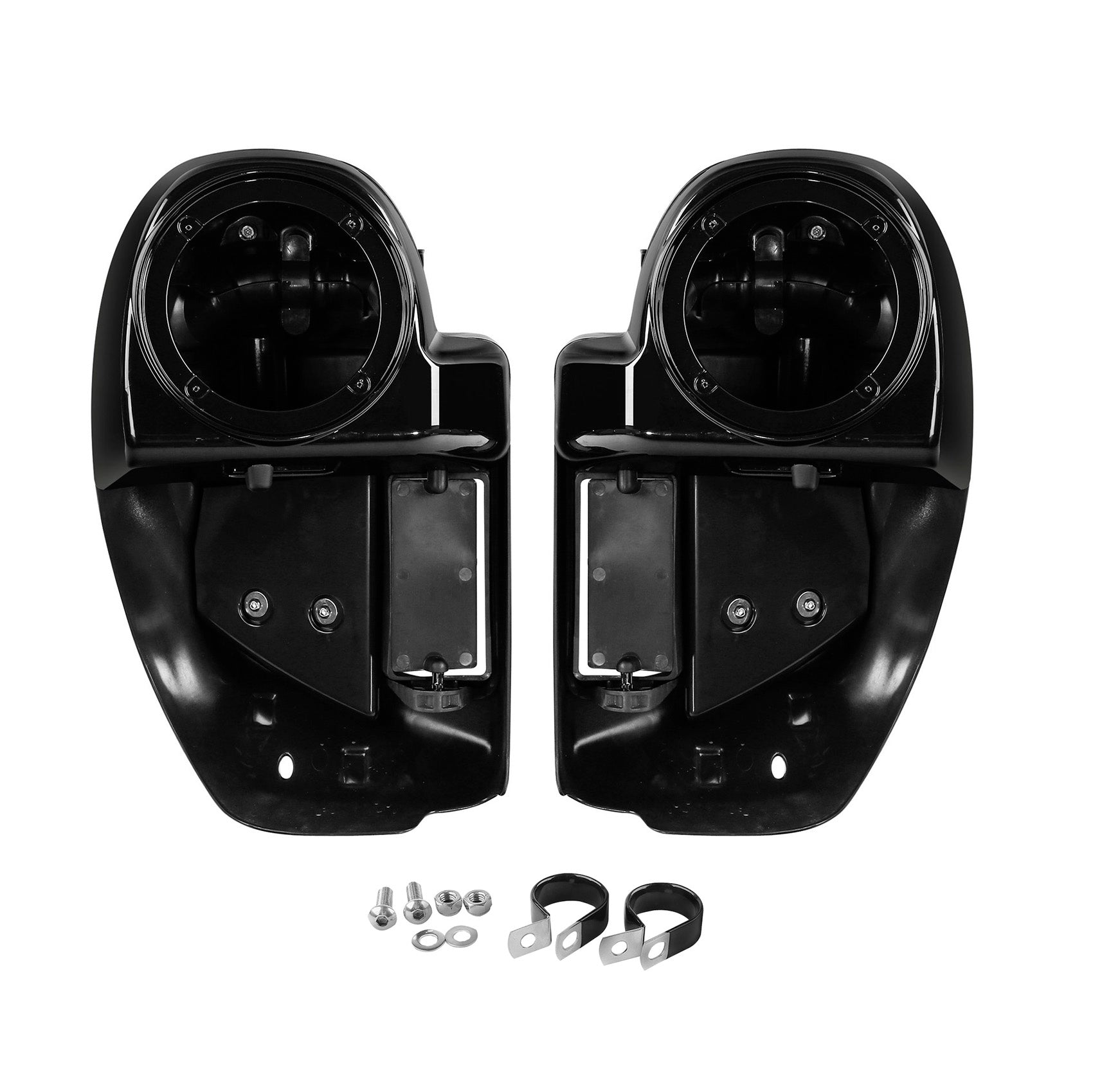 HR3 Black Earth & Vivid Black Vented Lower Fairing Kit With 6.5" Speaker Pods For Harley Touring models 2014-2024