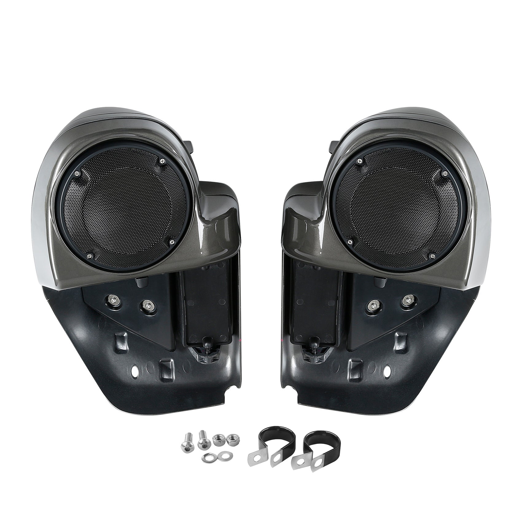 HR3 Industrial Gray Vented Lower Fairing Kit With 6.5" Speaker Pods For Harley Touring models 2014-2024