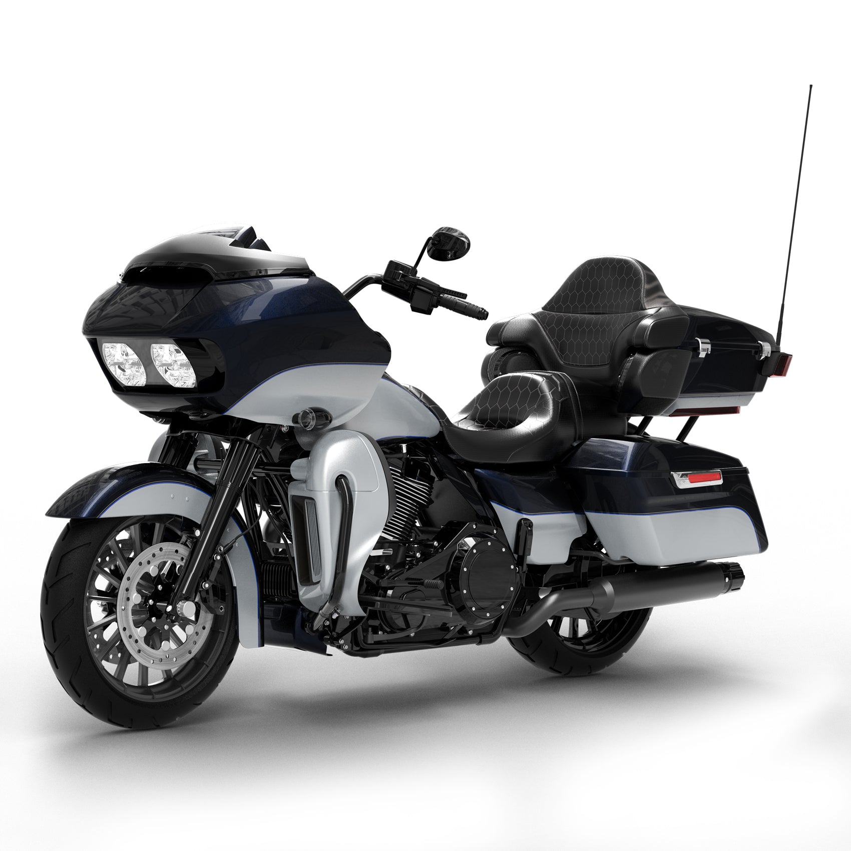 HR3 Midnight Blue / Barracuda Silver 2019RGU Complete Body Fairing Kit For Harley Road Glide Limited FLTRK 15-23