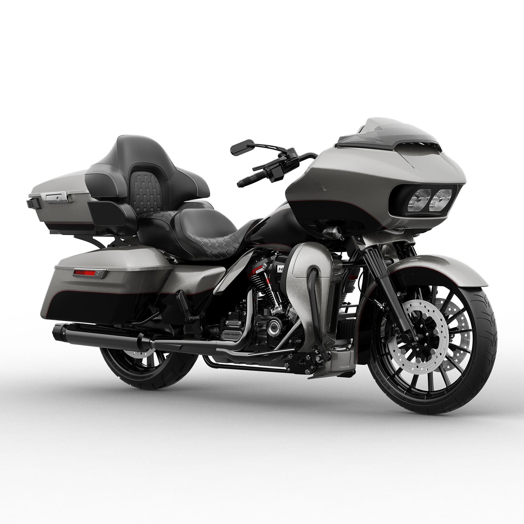 HR3 Billet Silver / Vivid Black 2017RGU Complete Body Fairing Kit For Harley Road Glide Limited FLTRK 15-23