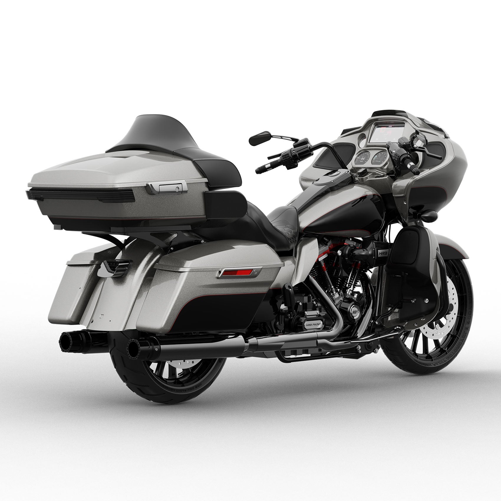 HR3 Billet Silver / Vivid Black 2017RGU Complete Body Fairing Kit For Harley Road Glide Limited FLTRK 15-23