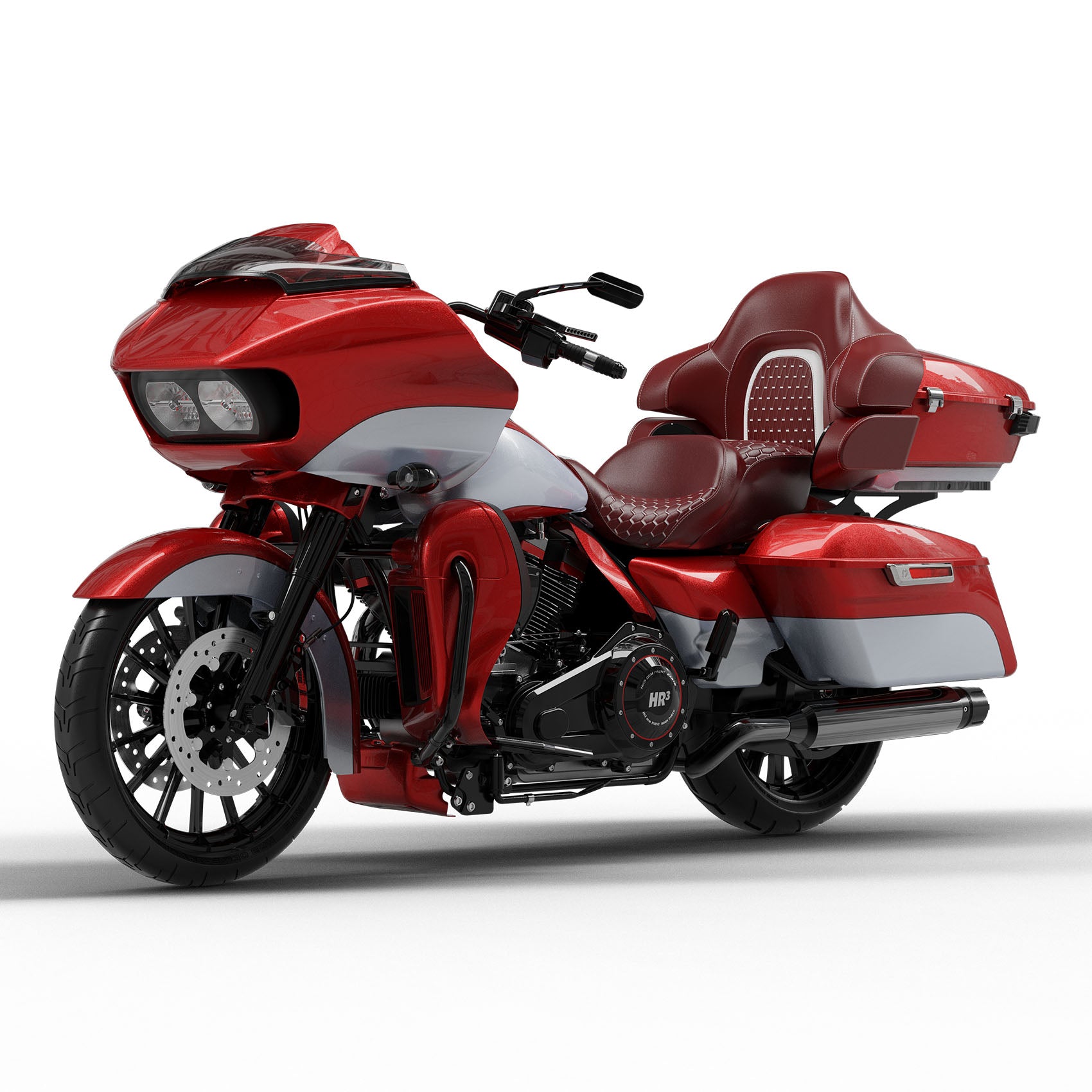 HR3 Wicked Red / Barracuda Silver 2019RGU Complete Body Fairing Kit For Harley Road Glide Limited FLTRK 15-23