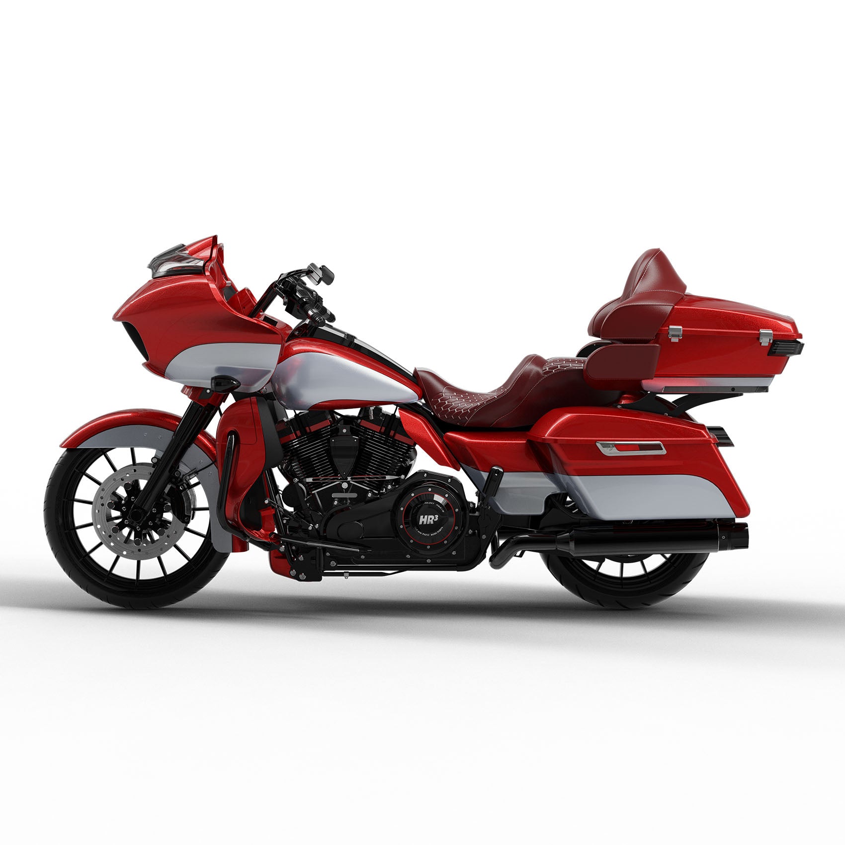 HR3 Wicked Red / Barracuda Silver 2019RGU Complete Body Fairing Kit For Harley Road Glide Limited FLTRK 15-23