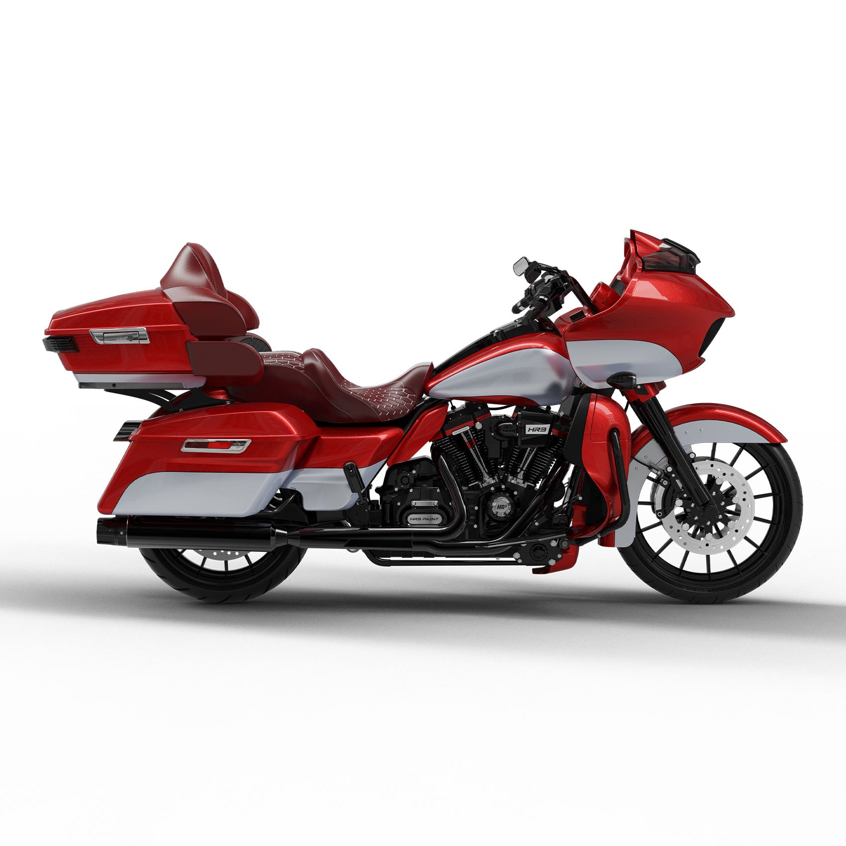 HR3 Wicked Red / Barracuda Silver 2019RGU Complete Body Fairing Kit For Harley Road Glide Limited FLTRK 15-23