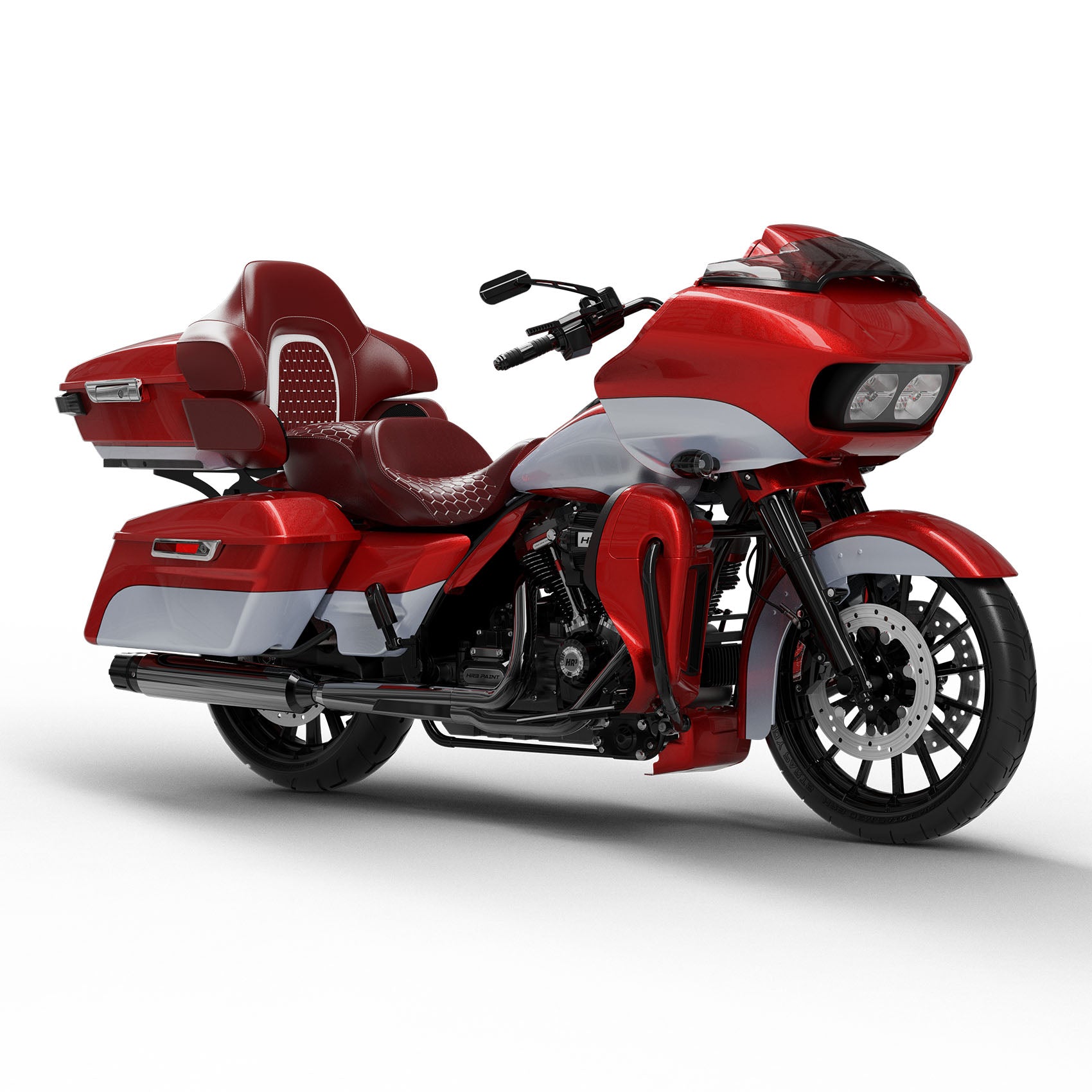 HR3 Wicked Red / Barracuda Silver 2019RGU Complete Body Fairing Kit For Harley Road Glide Limited FLTRK 15-23