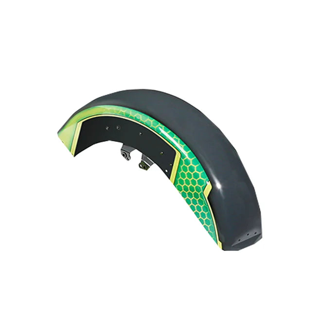 HR3 Apple Green / Gunship Gray Motorcycle 18" Front Mudguard Fender (can be installed with lighting) For Harley Touring Electra Glide Ultra Limited Tri Glide 14-23