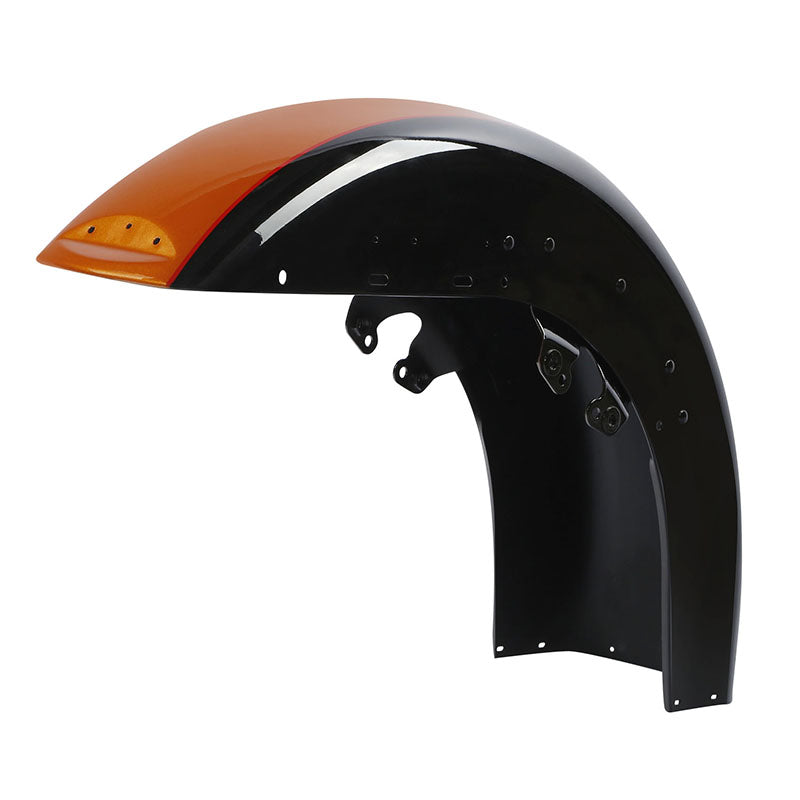 HR3 Amber Whiskey/Vivid Black Motorcycle 18" Front Mudguard Fender (can be installed with lighting) For Harley Touring Electra Glide Ultra Limited Tri Glide 2014-2023[Pre-Order]
