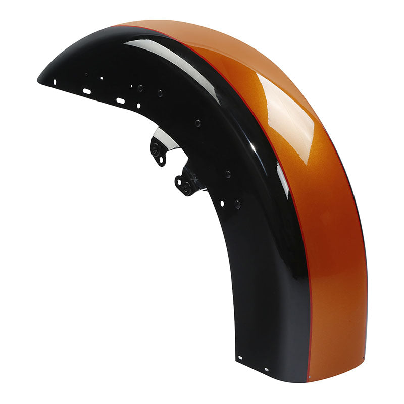 HR3 Amber Whiskey/Vivid Black Motorcycle 18" Front Mudguard Fender (can be installed with lighting) For Harley Touring Electra Glide Ultra Limited Tri Glide 14-23