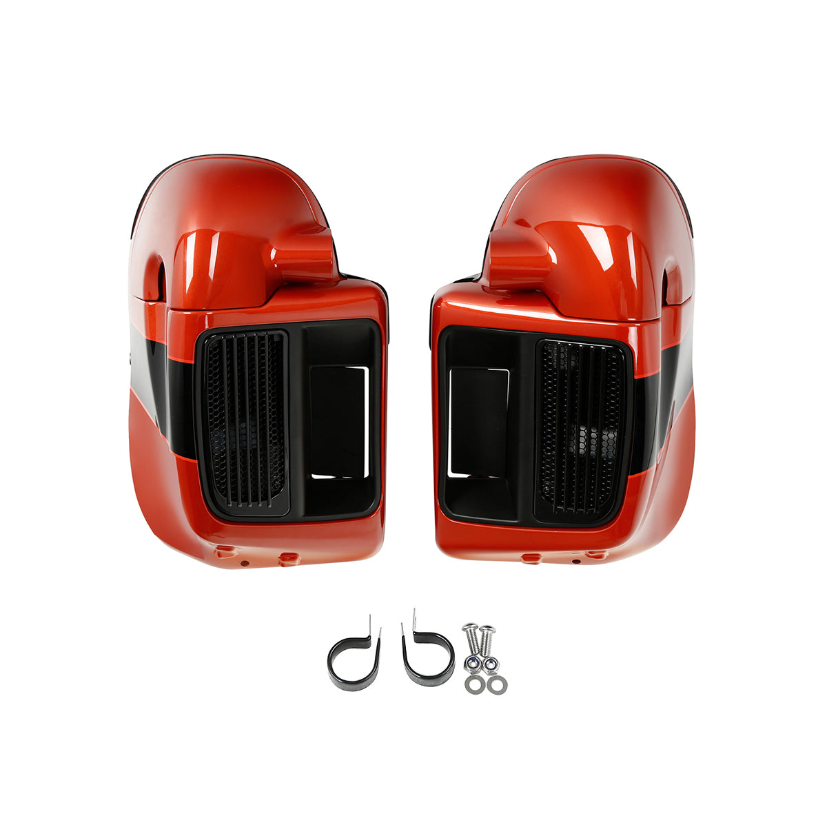 HR3 Sunburst Orange / Starfire Black Vented Lower Fairing Kit For Harley Touring Models 2014-2023 (Fits water cooled models)