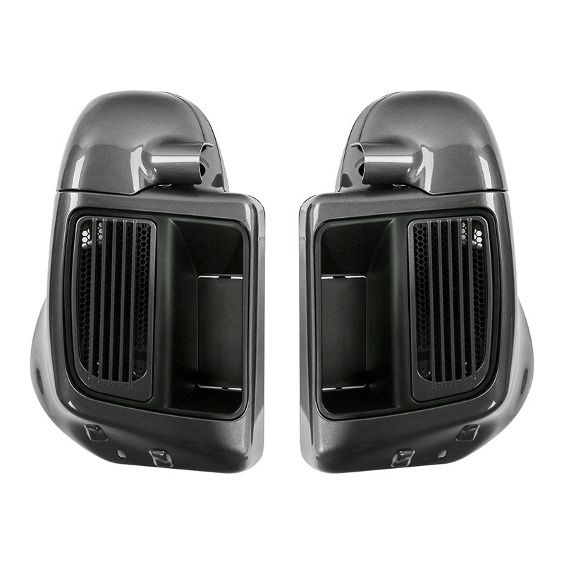 HR3 Industrial Gray Vented Lower Fairing Kit For Harley Touring Models 2014-2023 (Fits water cooled models)