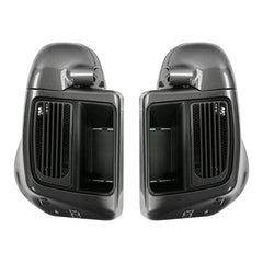 HR3 Industrial Gray Vented Lower Fairing Kit For Harley Touring Models 2014-2023 (Fits water cooled models)