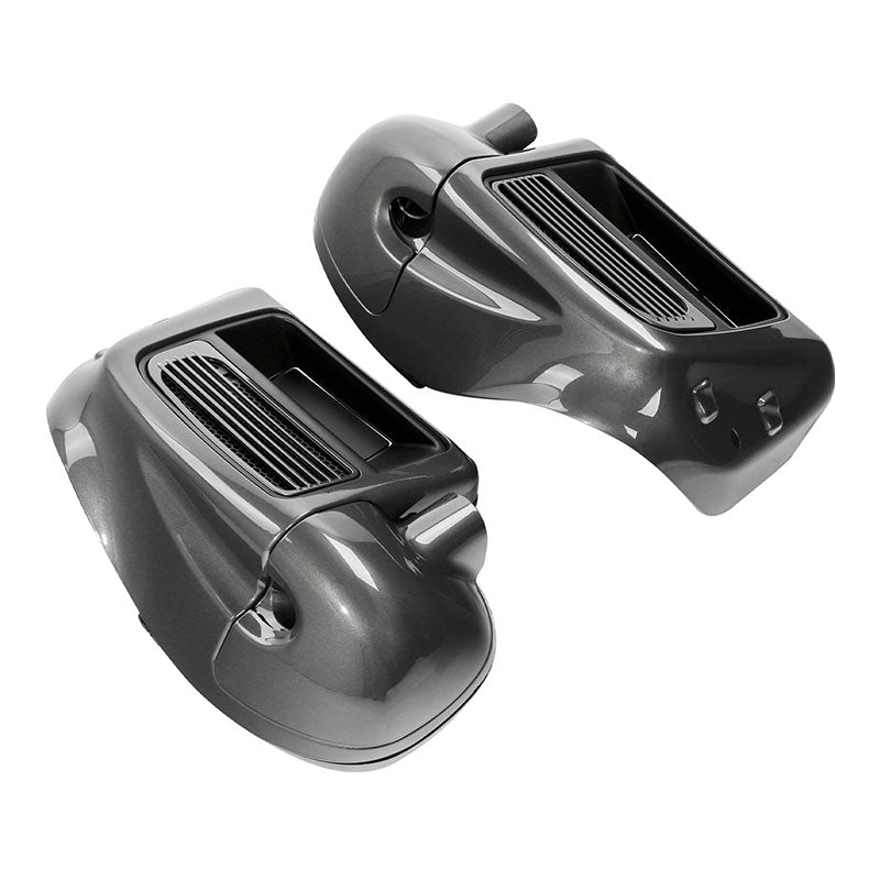 HR3 Industrial Gray Vented Lower Fairing Kit For Harley Touring Models 2014-2023 (Fits water cooled models)