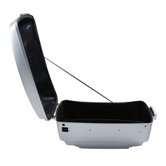 HR3 Barracuda Silver King Size Touring Trunk Luggage with Speaker Cut Outs For 14-24 Harley Touring