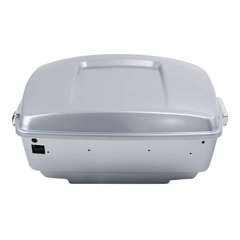HR3 Barracuda Silver King Size Touring Trunk Luggage with Speaker Cut Outs For 14-24 Harley Touring