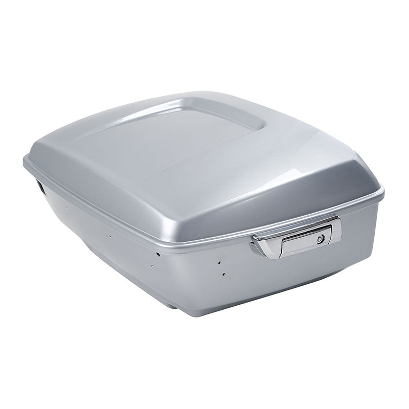 HR3 Barracuda Silver King Size Touring Trunk Luggage with Speaker Cut Outs For 14-24 Harley Touring