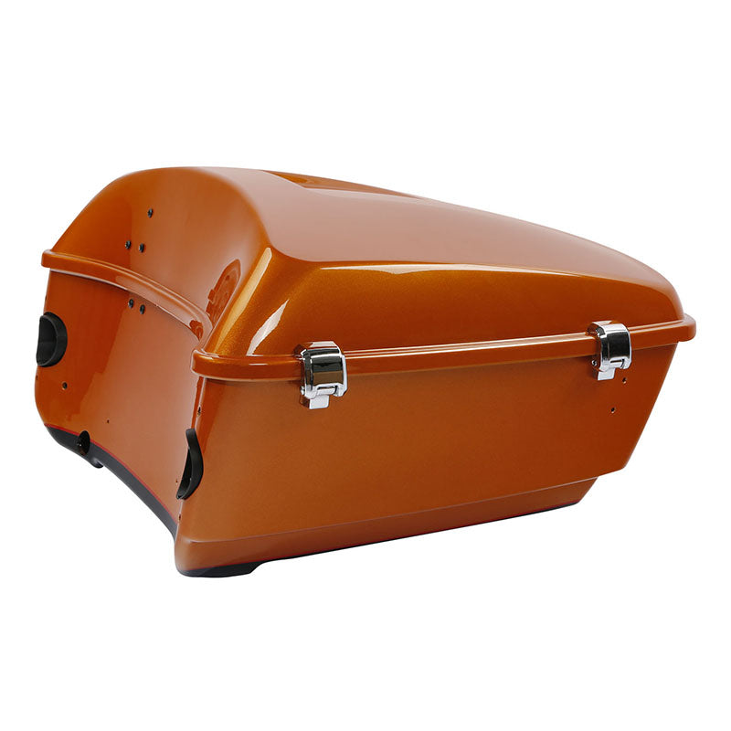 HR3 Amber Whiskey / Vivid Black King Size Touring Trunk Luggage with Speaker Cut Outs For 14-24 Harley Touring