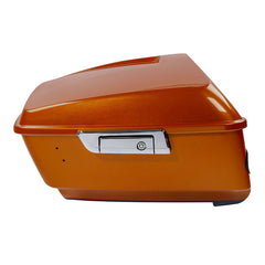 HR3 Amber Whiskey / Vivid Black King Size Touring Trunk Luggage with Speaker Cut Outs For 14-24 Harley Touring