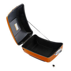 HR3 Amber Whiskey / Vivid Black King Size Touring Trunk Luggage with Speaker Cut Outs For 14-24 Harley Touring